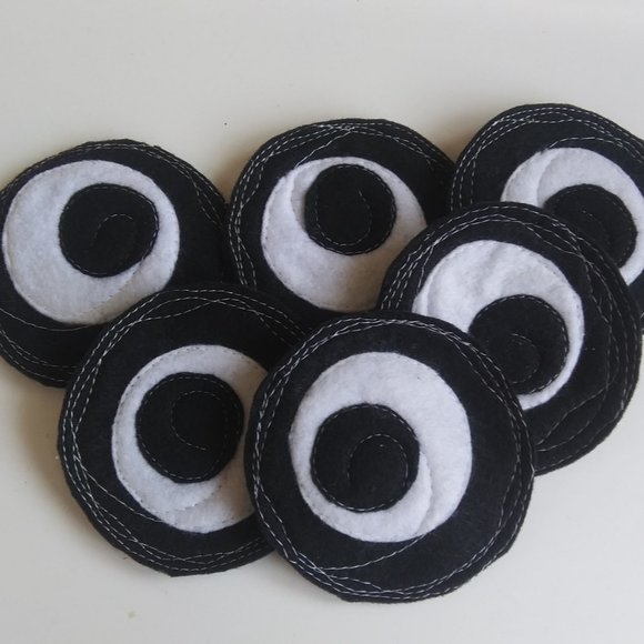 Handcrafted Freeform Stitched Felt Coaster Set #6. (Two Sets Available) - Picture 2 of 8